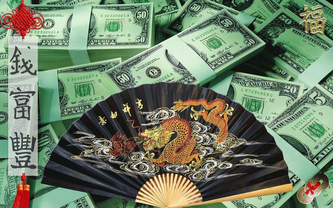 Čínský ventilátor jako amulet k přilákání peněz